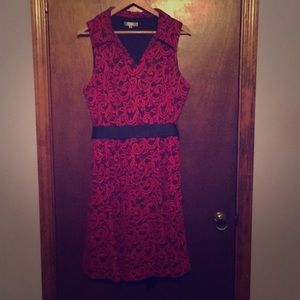 Black and red lace dress